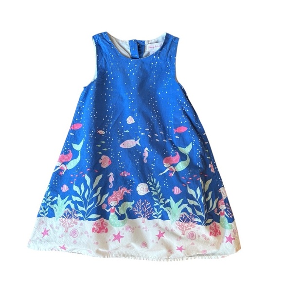 Tommy Bahama Mermaid Sleeveless Dress Sz 5 Blue Pink White Under The Sea Summer - Picture 1 of 5